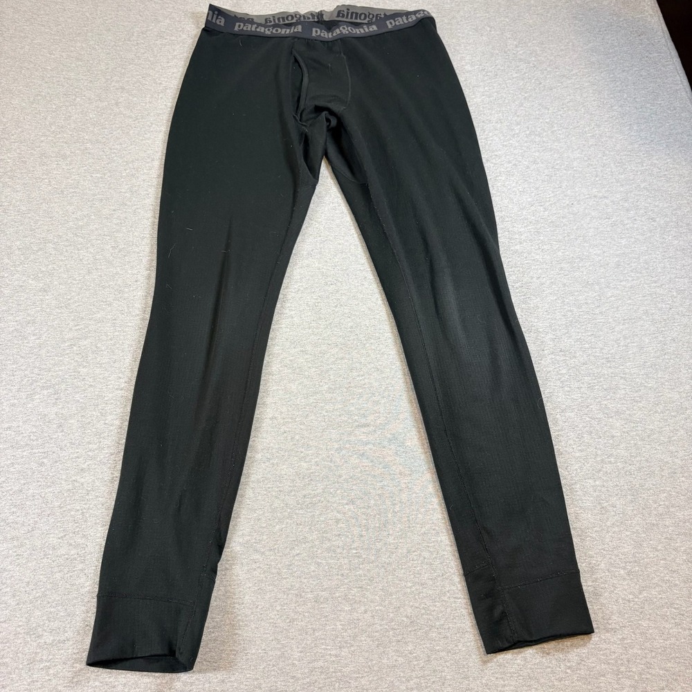 Patagonia Base Layer Bottoms Mens Small Black Capilene Baselayer